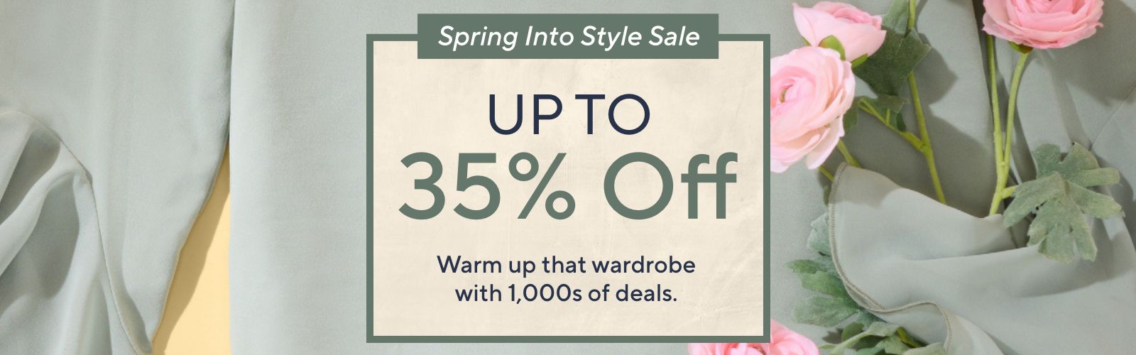 Spring Into Style Sale: Up to 35% Off. Warm up that wardrobe with 1,000s of deals.