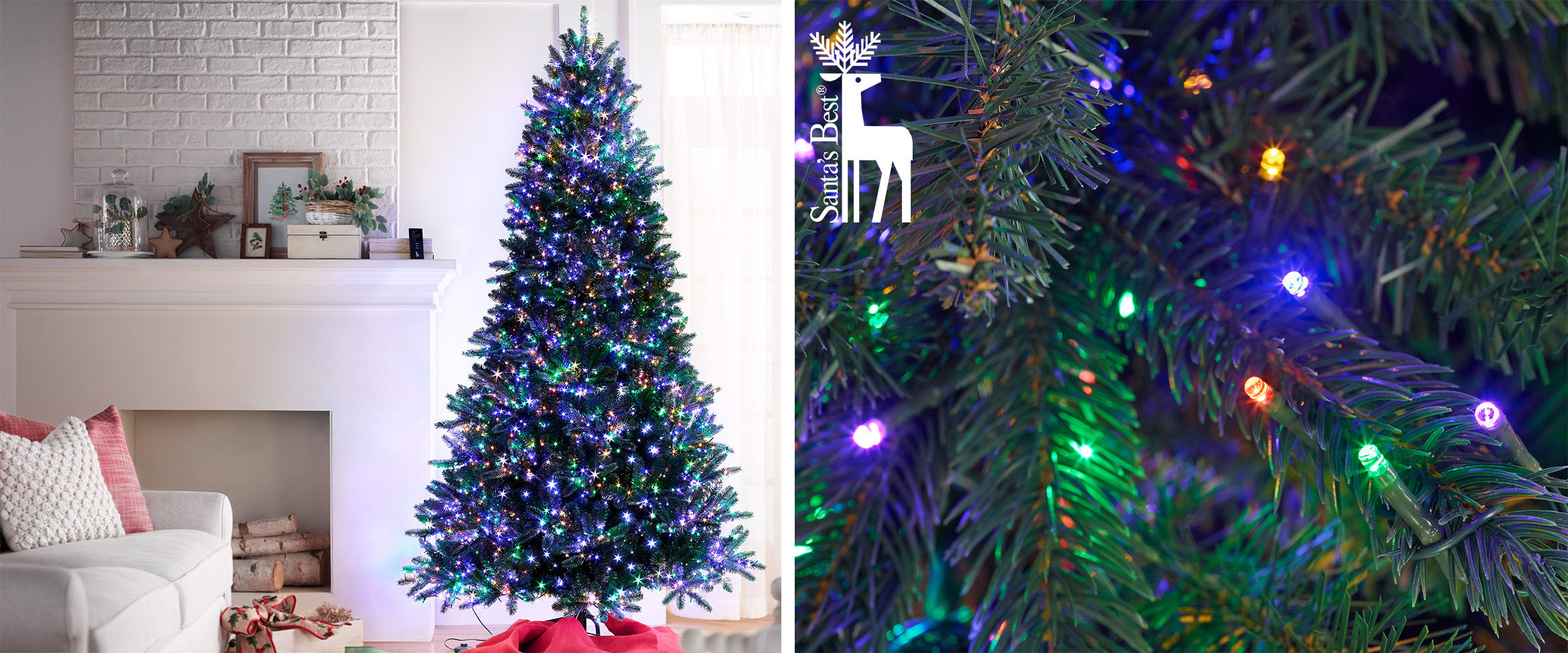 (QVC) Santa's Best Starry Light Microlight Tree w/Color ...