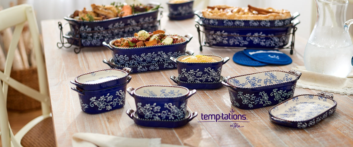 QVC) Temp-tations Floral Lace or Old World 21-Piece Bakeware Set ... QVC) Temp-tations Floral Lace or Old World 21-Piece Bakeware Set ...