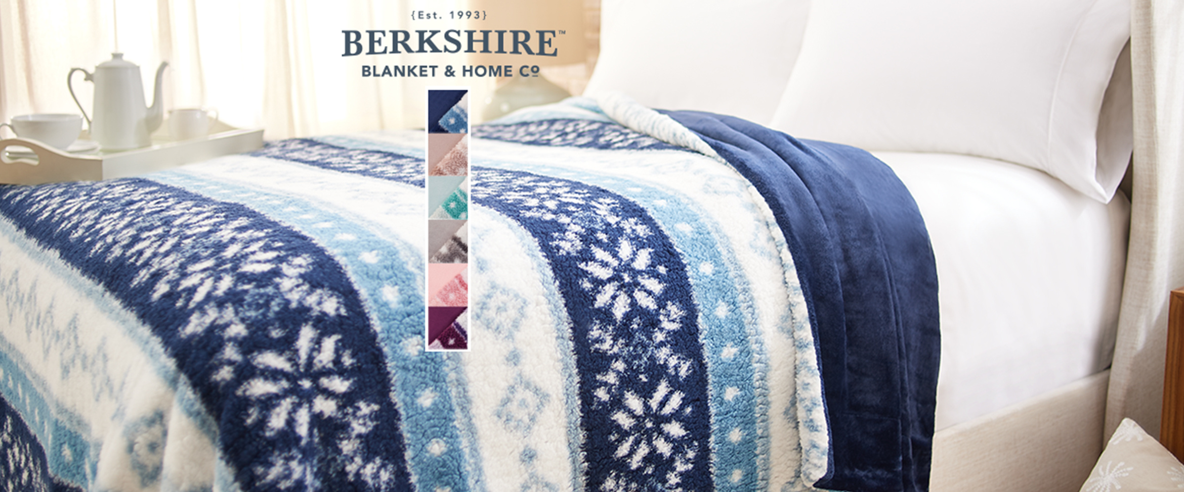 (QVC) Berkshire Printed Sherpa Blanket with Velvet Soft Reverse