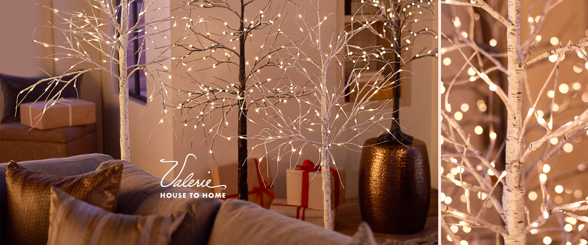 (QVC) Indoor/Outdoor Birch Tree with Twinkle/Steady Lights & Remote by ...