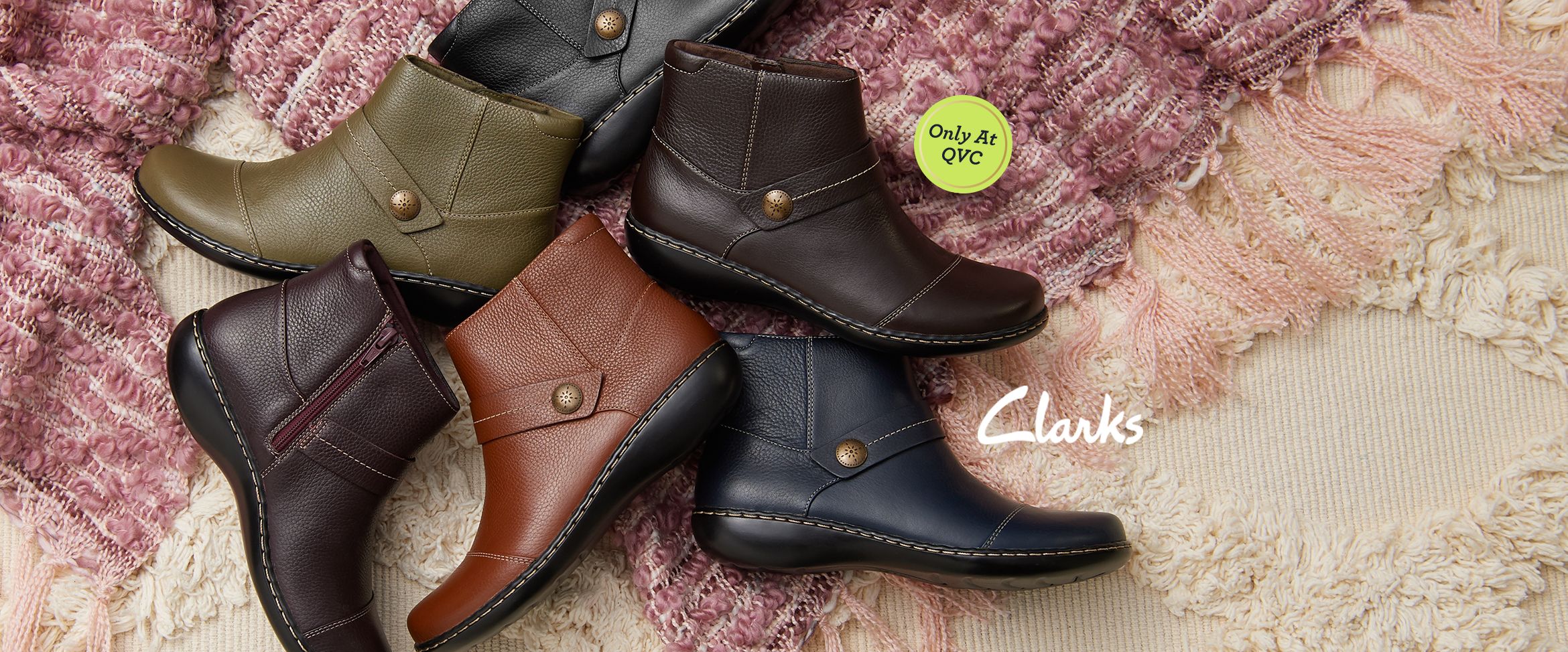 clarks ankle boots qvc