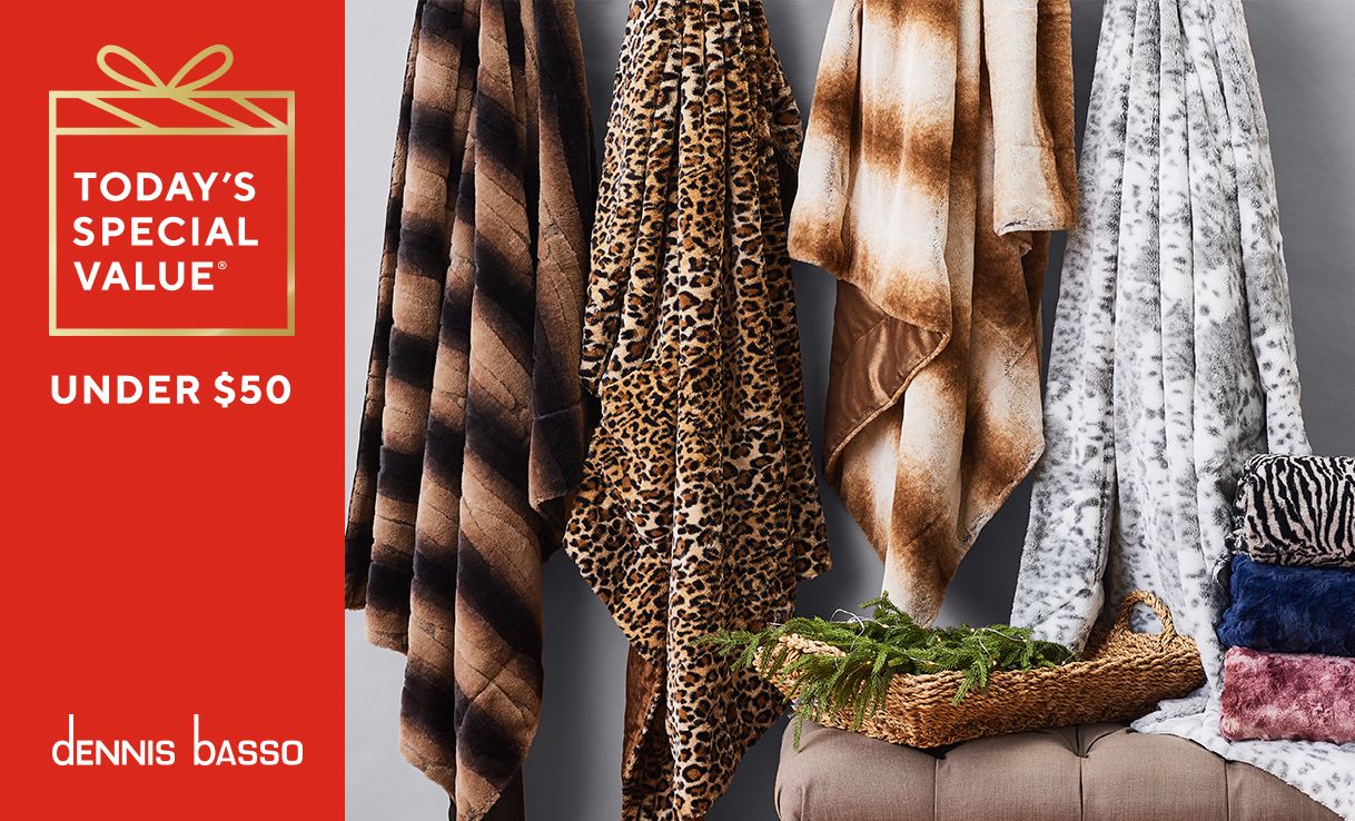 (QVC) Dennis Basso Oversized 60" x 70" Luxury Plush FauxFur Throw