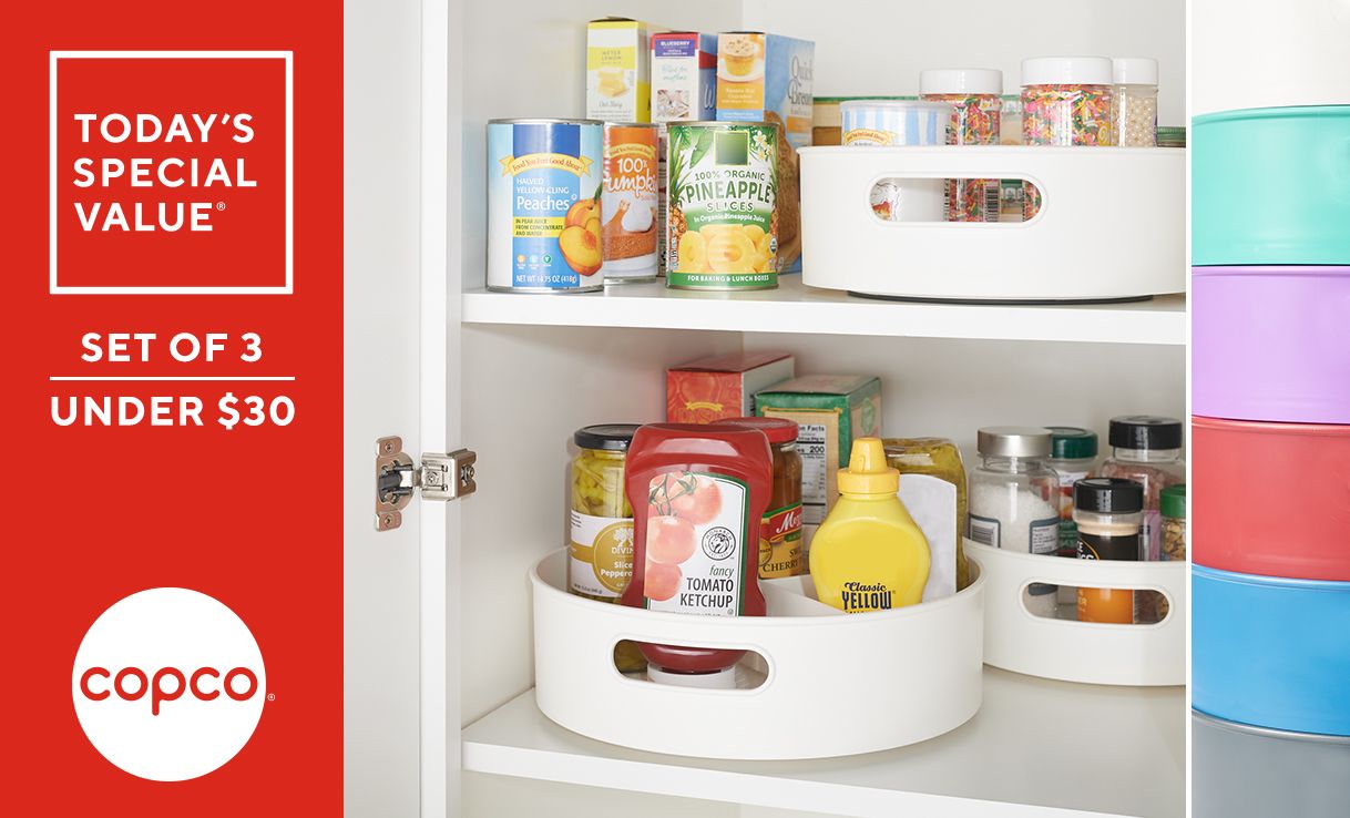 (QVC) Copco 3Piece High Wall Turntables with Handles