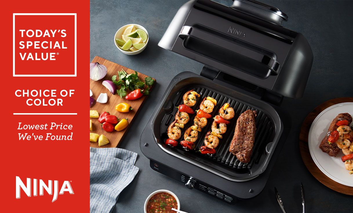 Ninja Foodi XL Pro 9-in-1 Smart Grill w/ Griddle, Kebabs & Air Frying on  QVC 