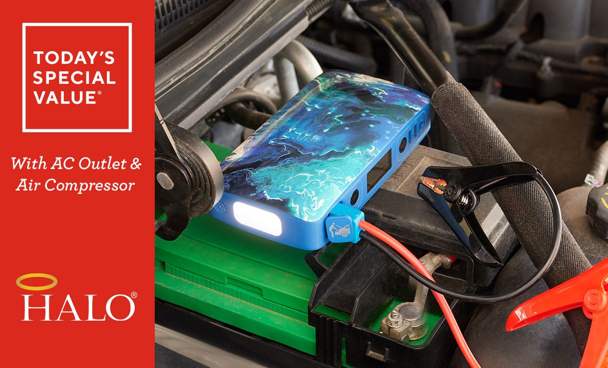 (QVC) HALO Bolt Max Car Jumpstarter w/ AC Outlet Charging Ports &Air