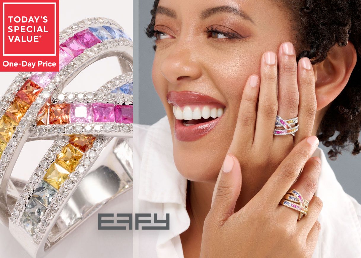 Today's Special Value® One-Day Price: Effy Watercolors Multi-Sapphire Gemstone & Diamond Ring