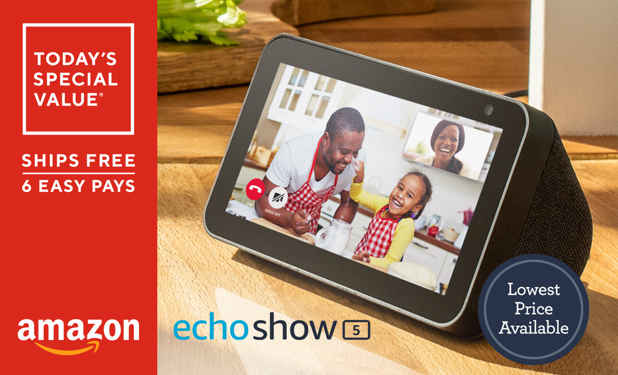 (QVC) Amazon 1 or 2 Pack of Echo Show 5 Smart Displays with Video Chat