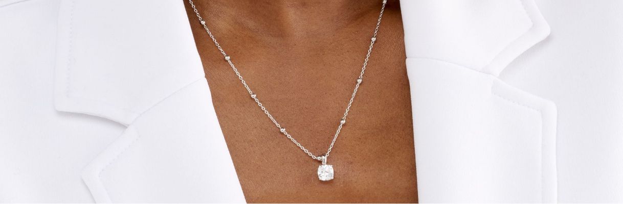 Studio Ice Collection: Gold or Platinum Initial Necklace Ice Out