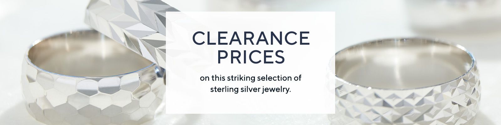 Clearance Prices on this striking selection of sterling silver jewelry. 