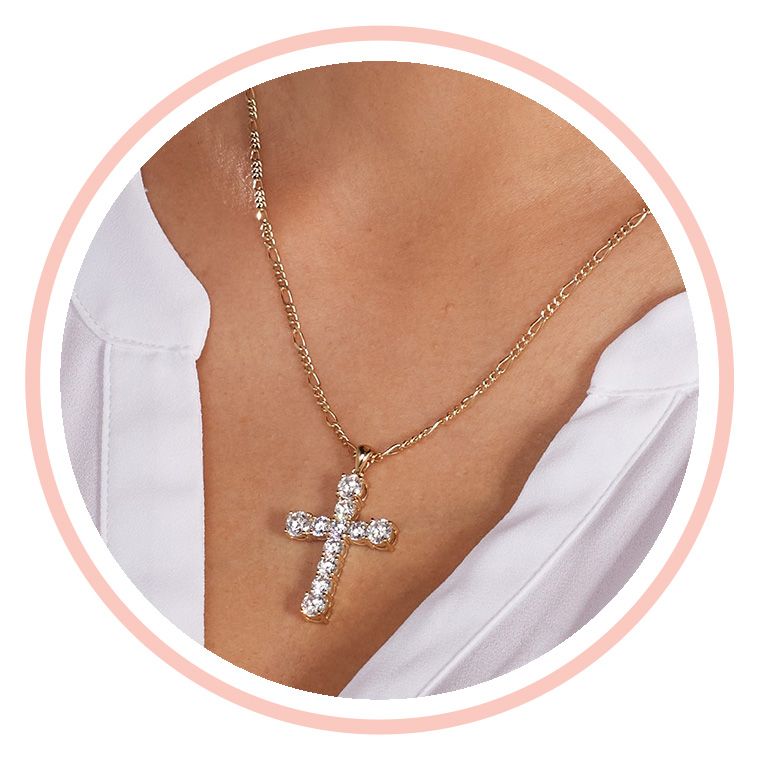 Chain Choice USA Made Heartland Youth Sterling Silver Blue Epoxy Cross Necklace