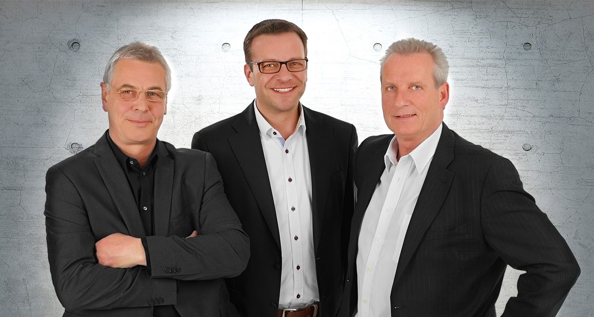 Die Gründer: M. Herrnböck, F. Eckert & B. Müller