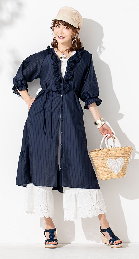 &LOVE 3L コスメ柄 ペプラムチュニック アンドラブ QVC 大きいサイズ &LOVE ハートフラワーな楽ちんふりるフレアチュニック