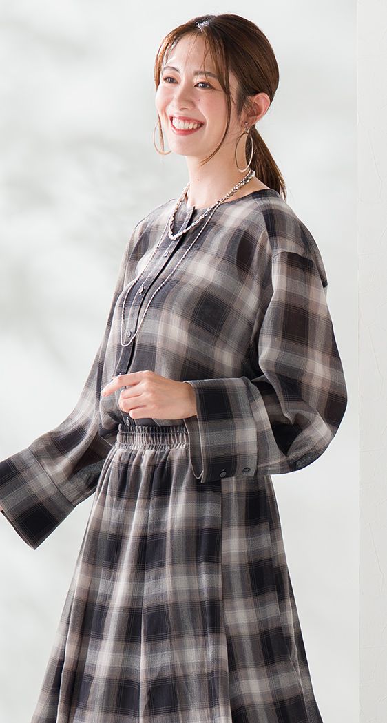 シアーチェックシャツ