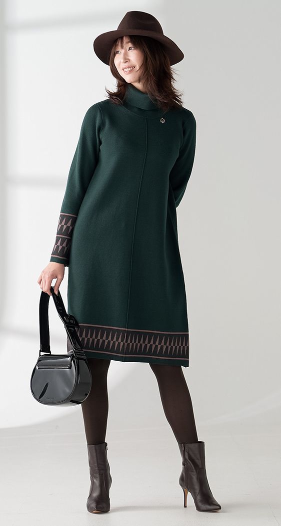 モダンニットワンピース