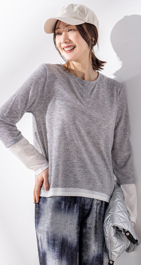 ヘンリーネックプルオーバー