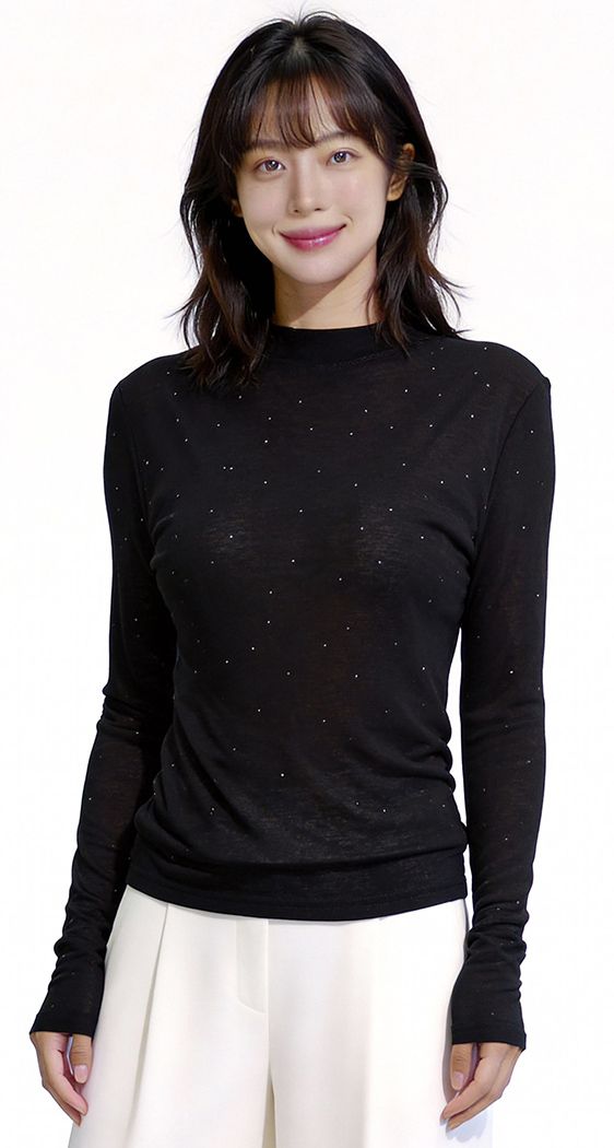 ラインストーンカットソー