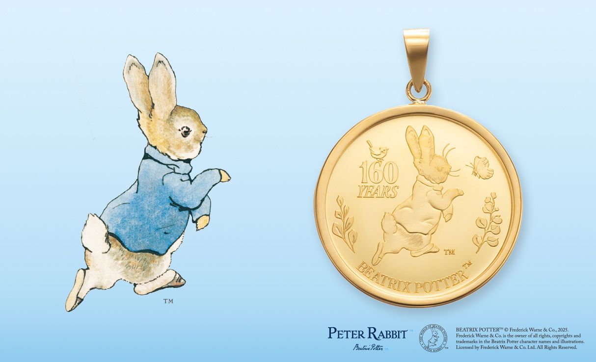 SALE☆激レアBp-1a‼︎☆ゴールドサークル☆ピーターラビット フィギュリン 純金 ピーターラビット 限定メダルペンダントヘッド ピーターラビット