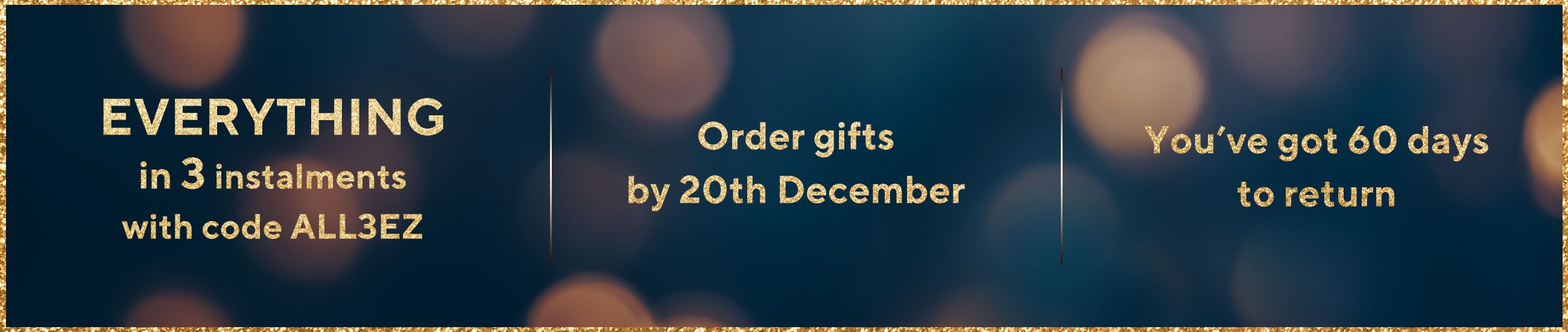 Order by 20th December for Christmas delivery