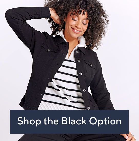 Denim & Co denim-style black jacket