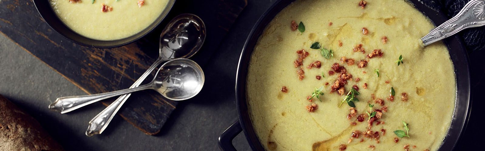Artichoke, leek and potato soup