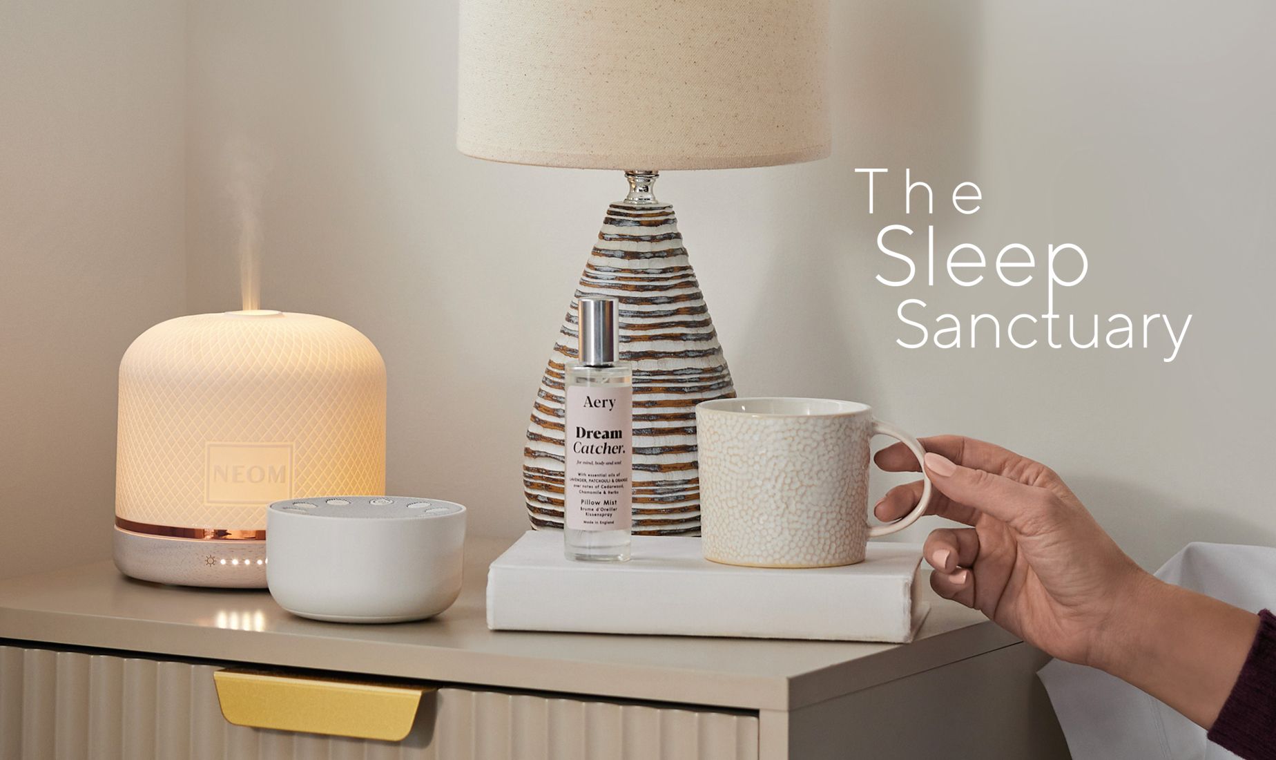 A curated selection of bedding, aromatherapy kits and sleep aids to help ensure a good night's sleep