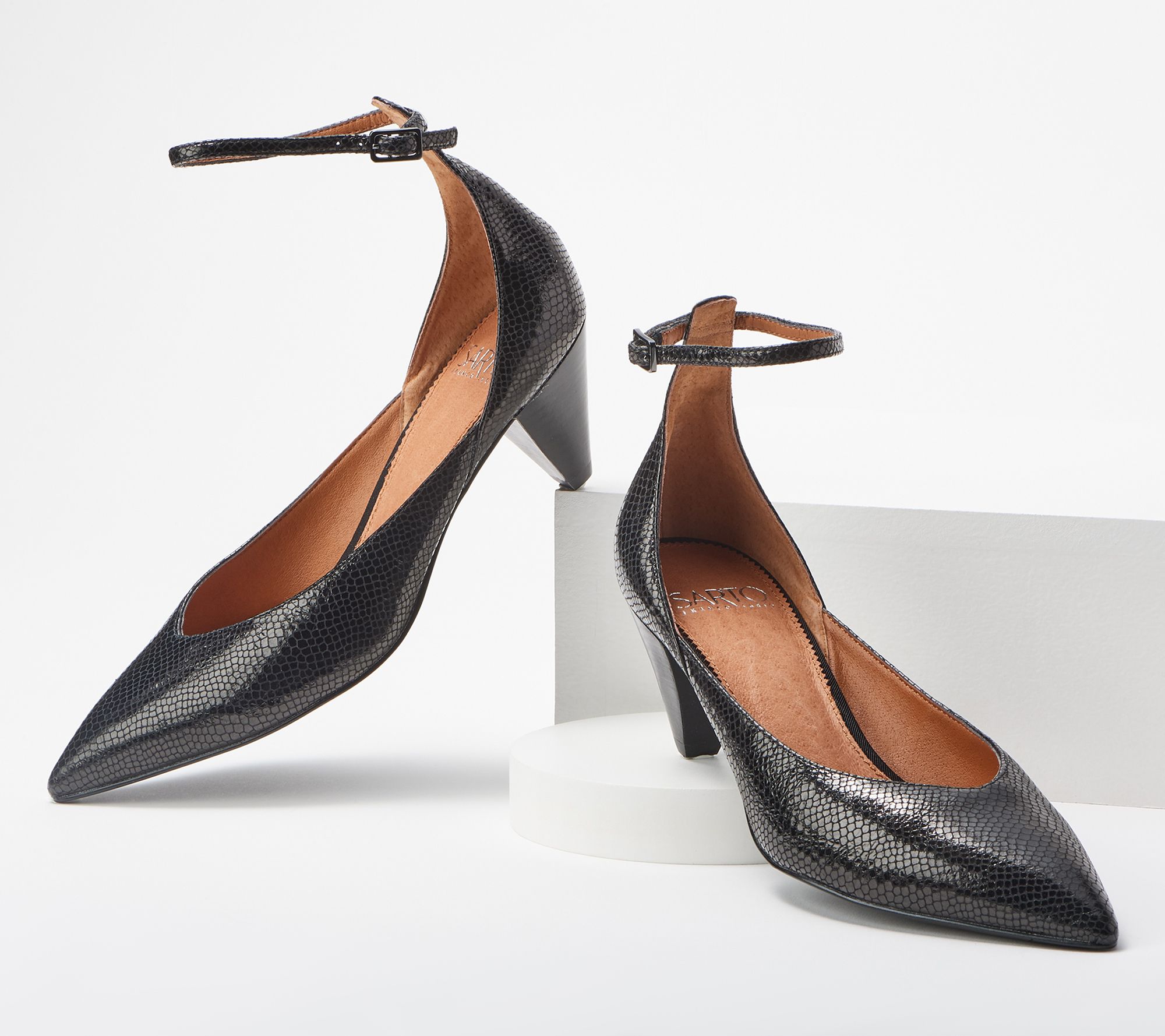 Franco Sarto Cone Heel Ankle Strap Kitten Heel - Coralie - S9730