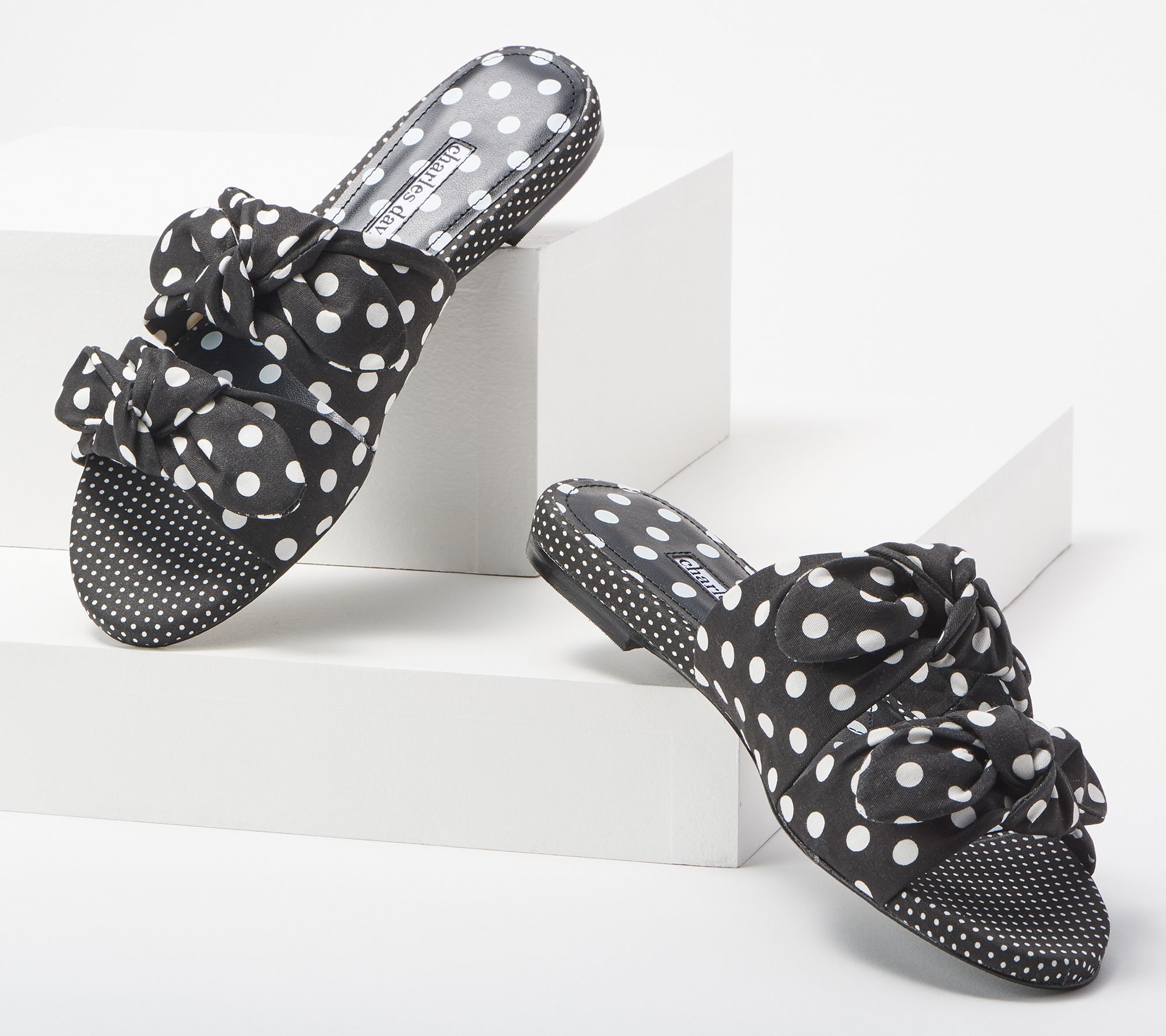 Charles David Double Bow Mule Slide Sandal - Souffle - S9696