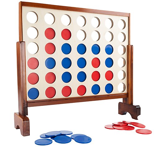 Hey! Play! 4-In-A-Row Giant Wooden Lawn Game