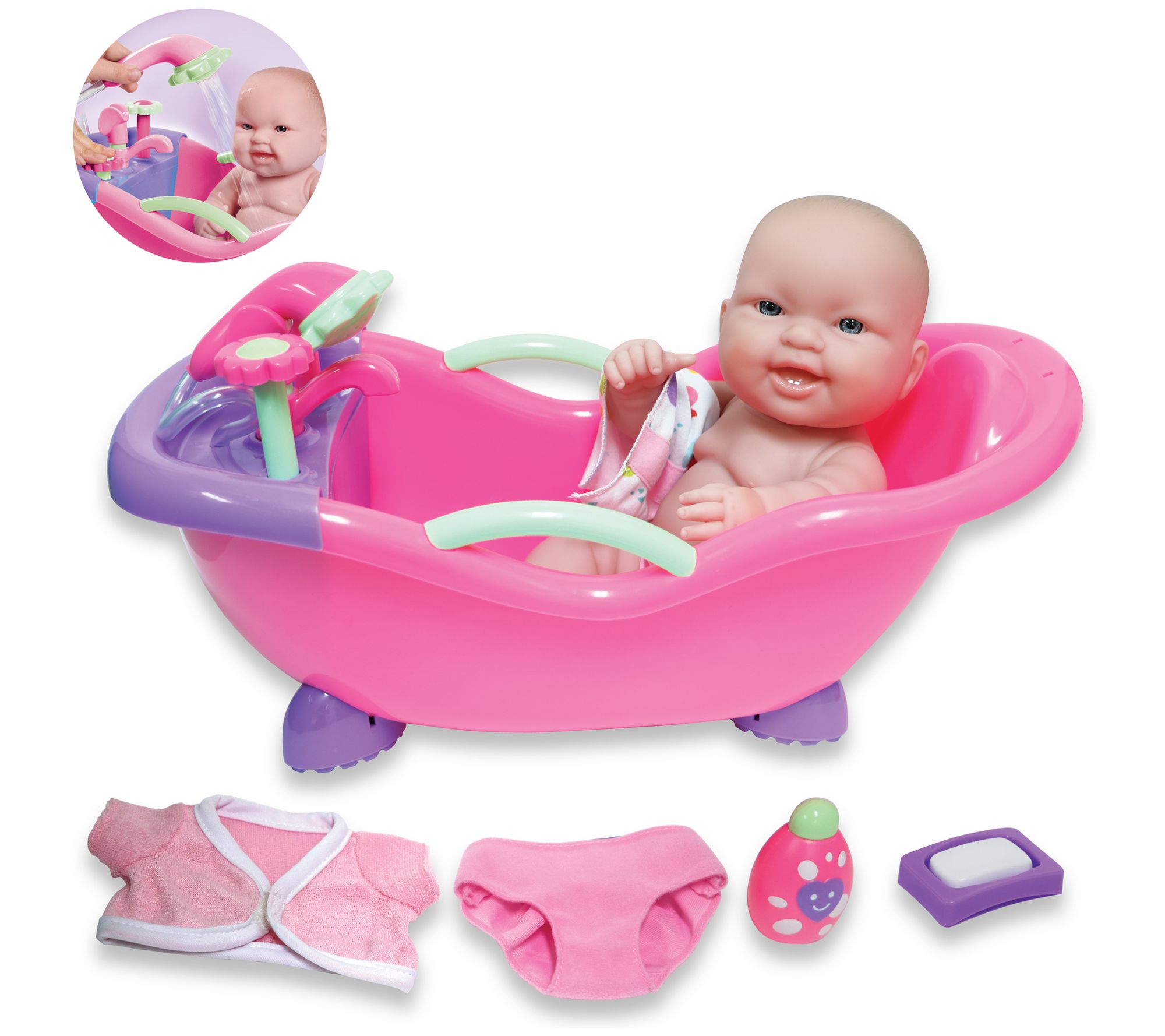 JC Toys Lots to Love Babies 14" Baby Doll and Bath Shower