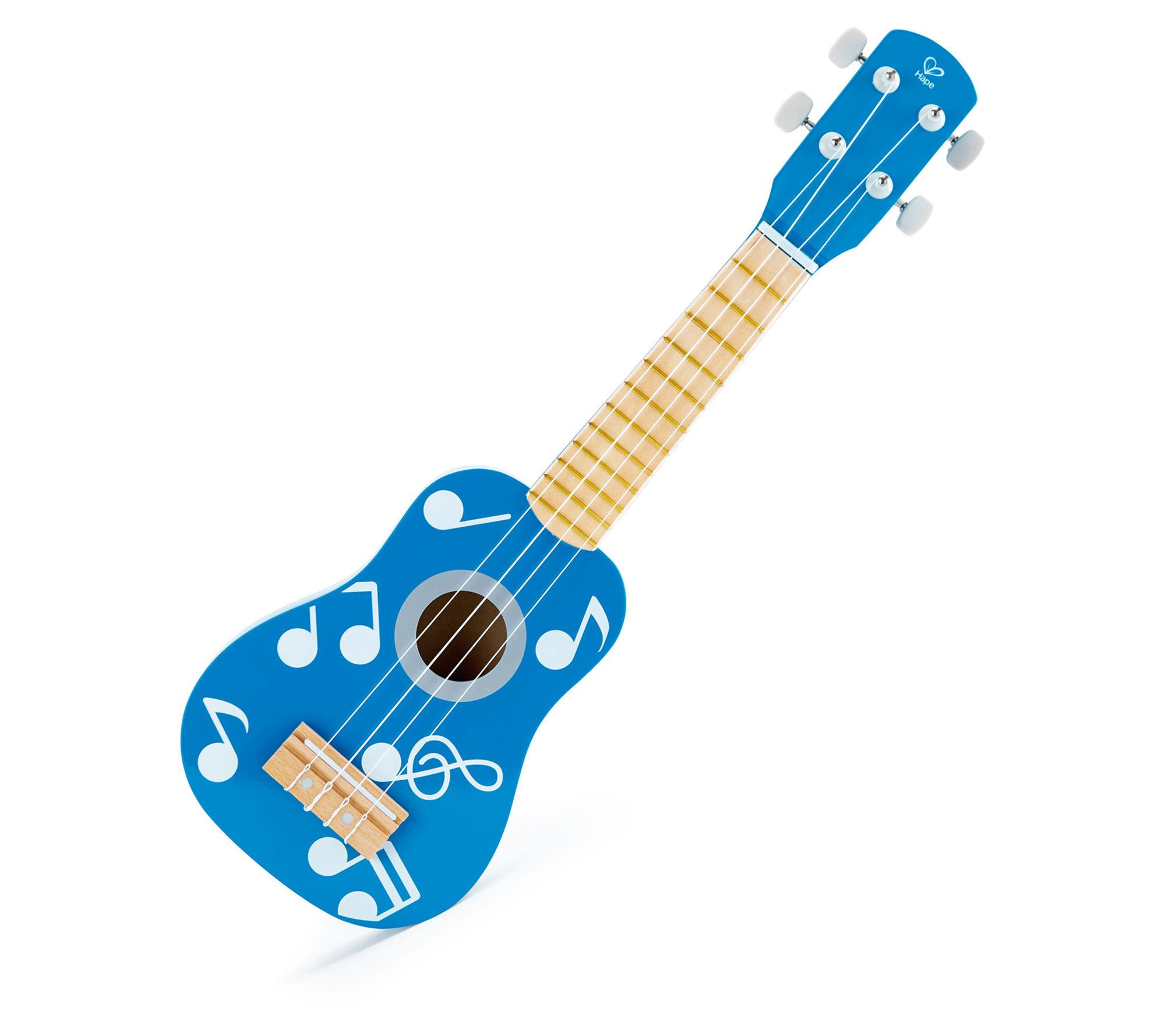 Hape Kid's Wooden Toy Ukulele - Blue Dot, 21"