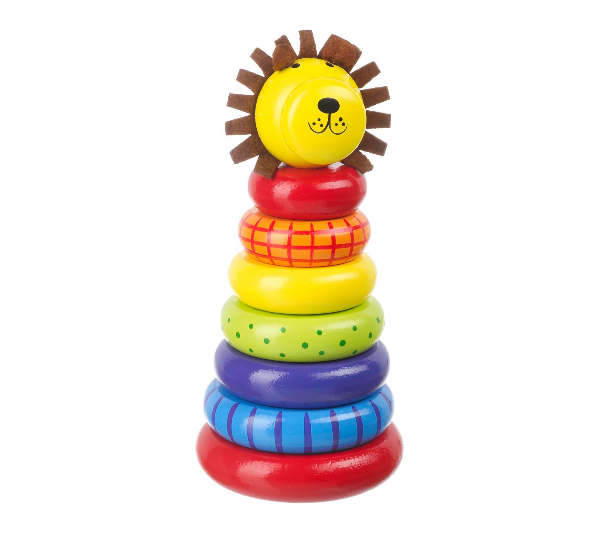 Orange Tree Toys 7 Lion Stacking Ring Wooden Puzzle Toy