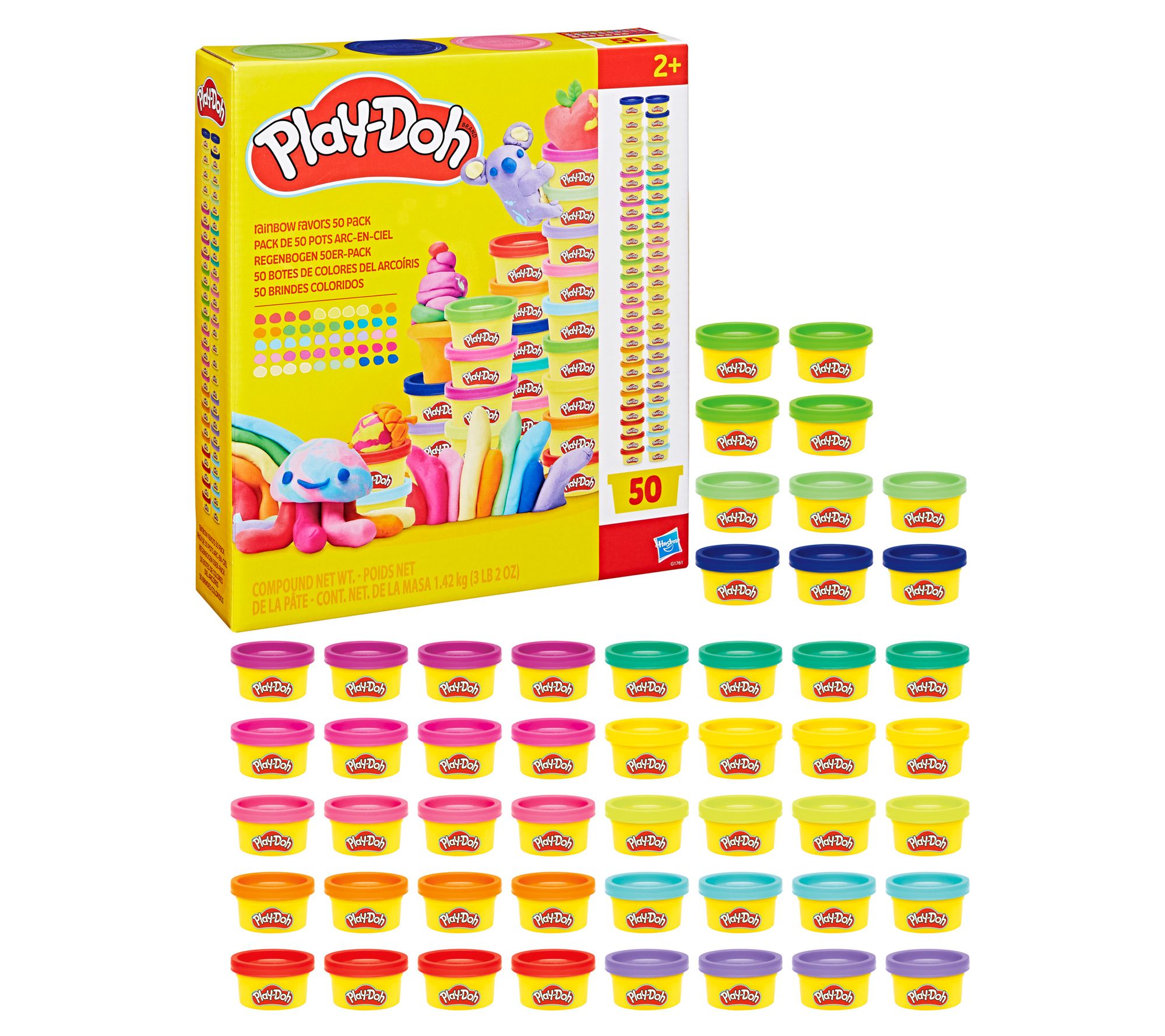 Hasbro Play-Doh 50 Pack Rainbow Favors, Kids Arts & Crafts