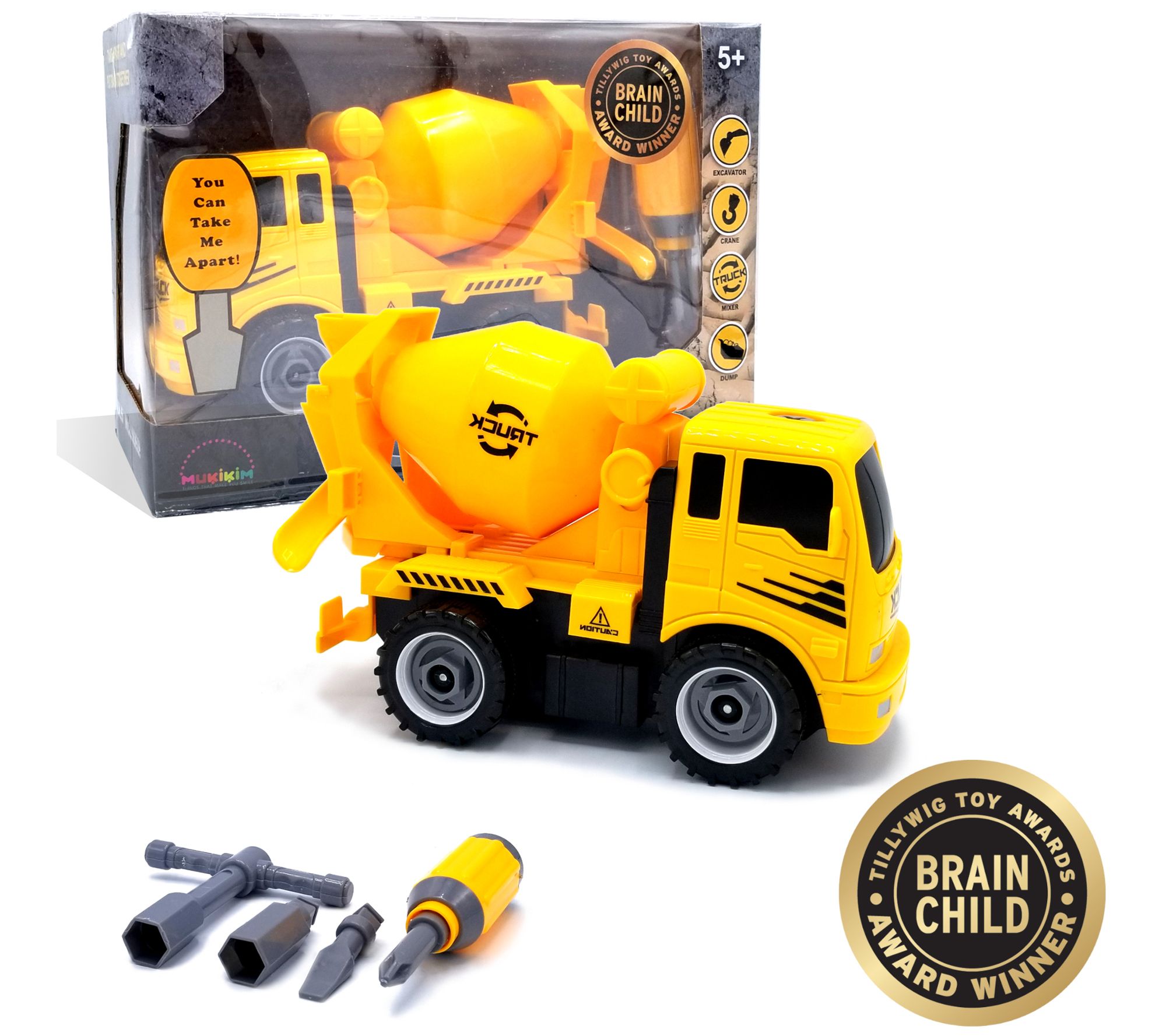 MukikiM Construct a Truck Mixer Toy