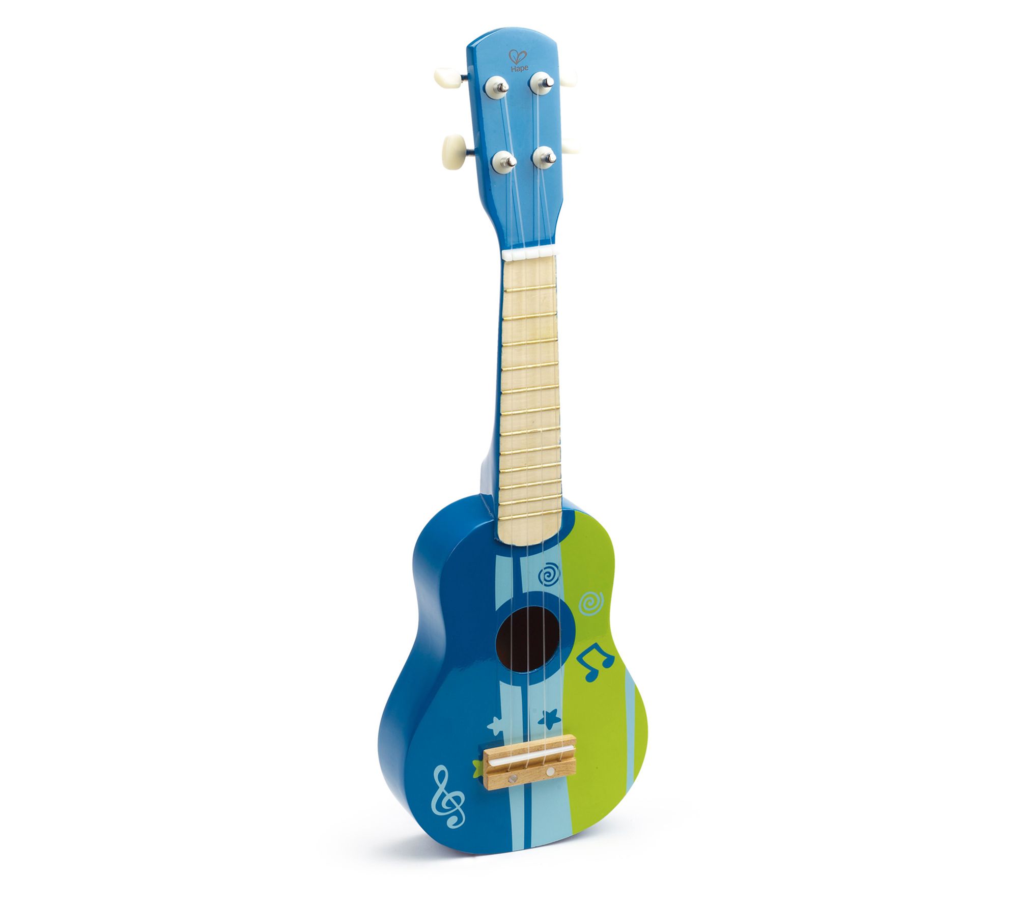 Hape Kid's Wooden Toy Ukulele - Red/Yellow, 21