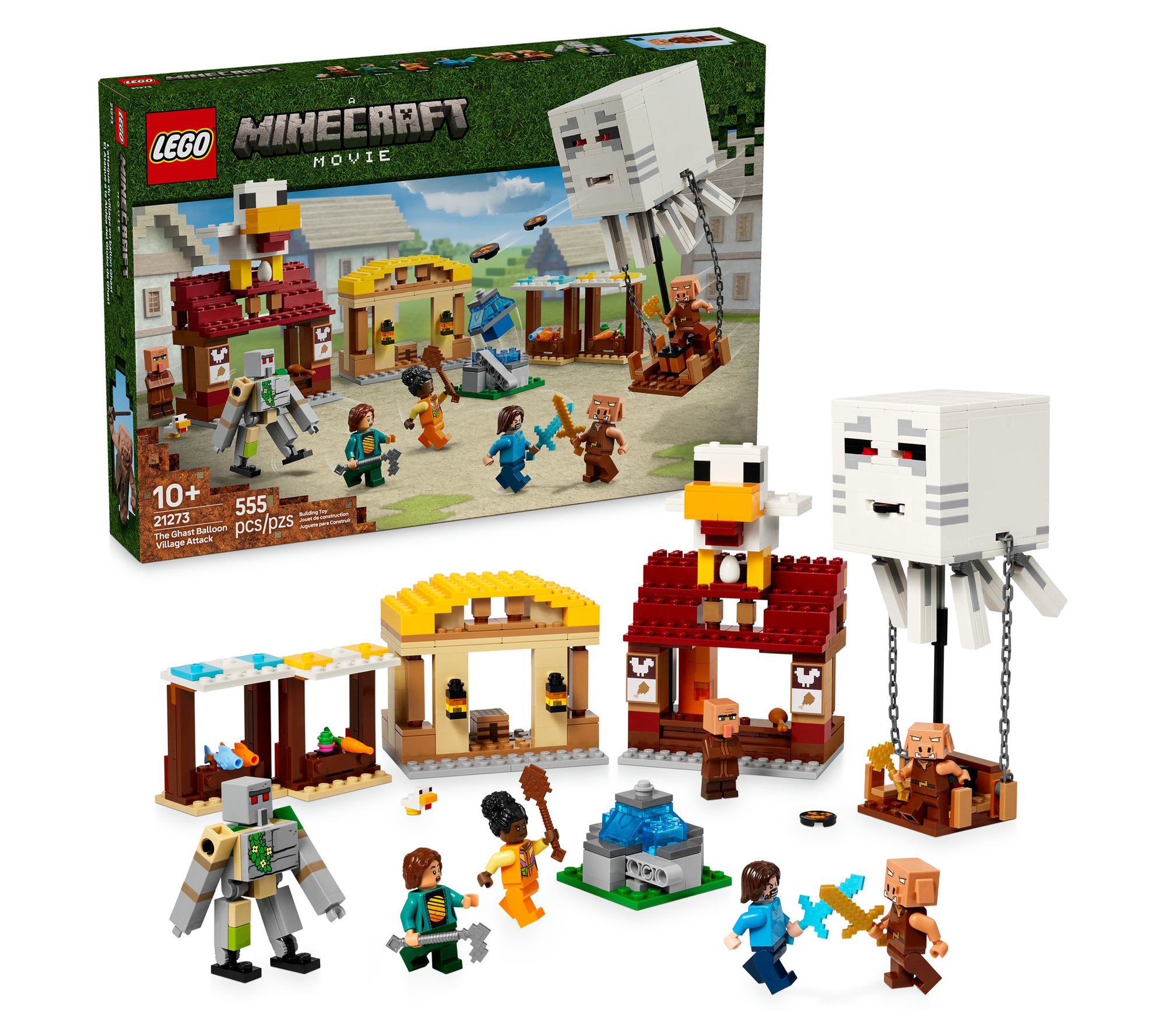 LEGO Minecraft The Ghast Balloon Village AttackBuilding Set