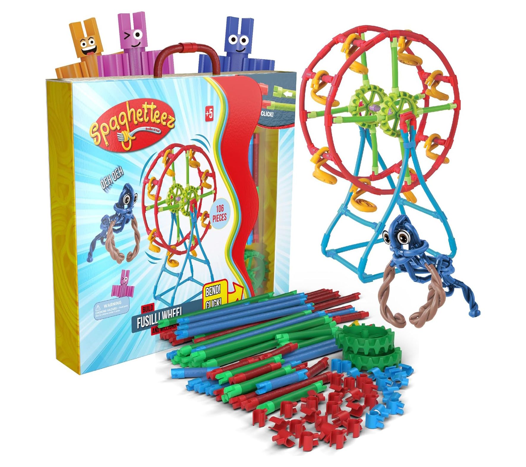 MukikiM Fusilli Wheel Contruction Toy 106pc
