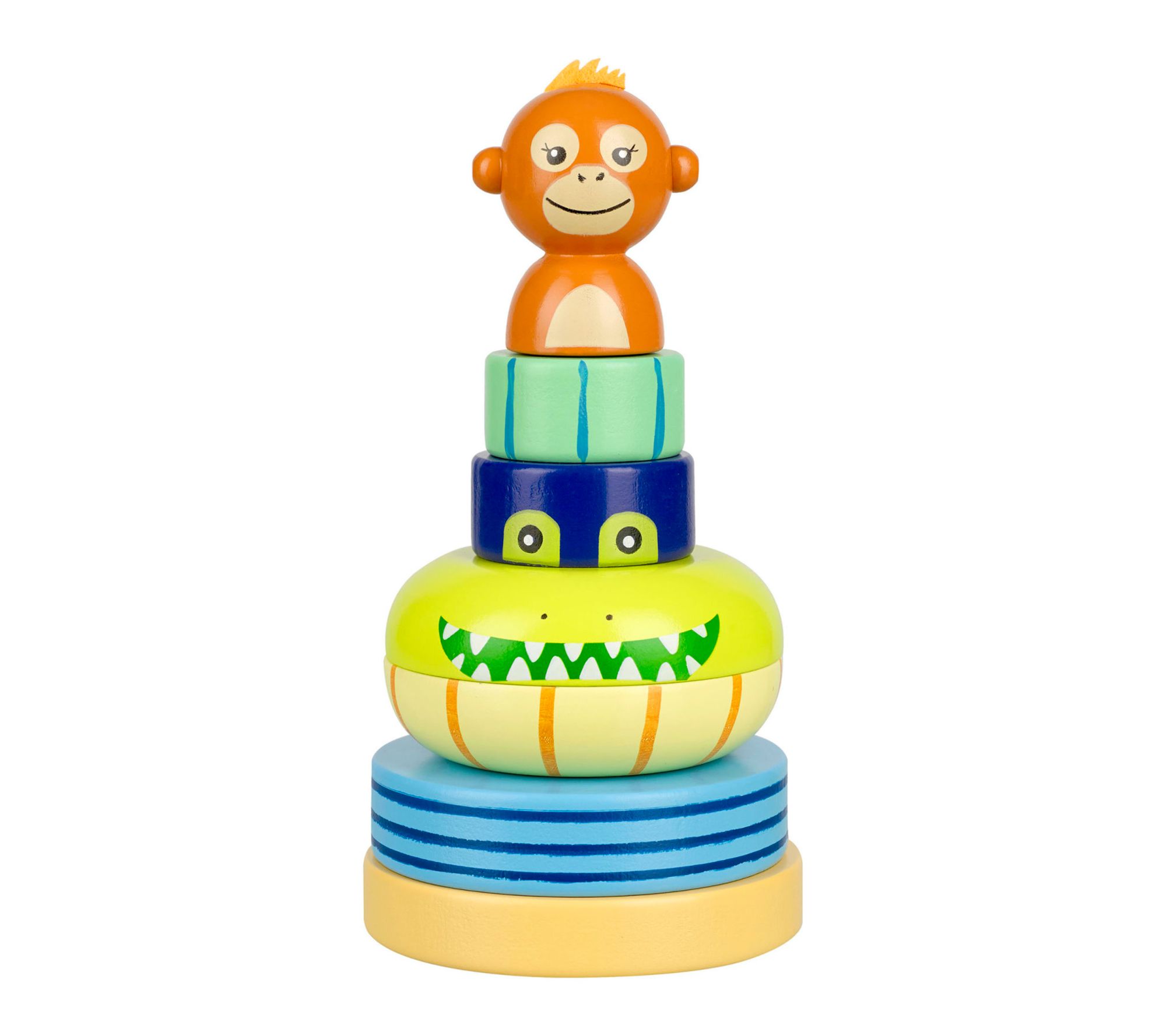 Orange Tree Toys Jungle Animals Stacking Ring Wooden Puzzle