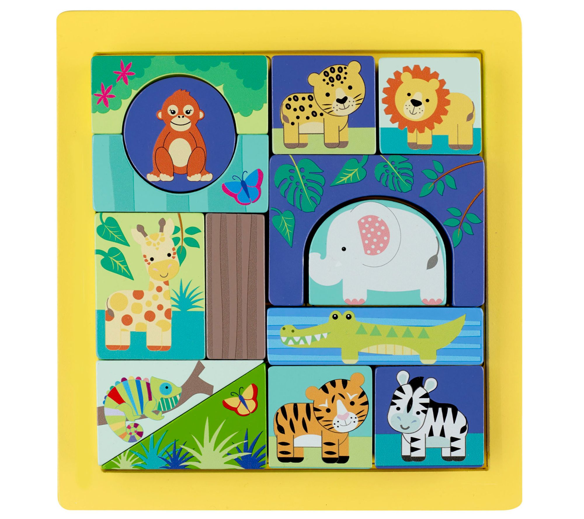 Orange Tree Toys Jungle Animals Block Puzzle