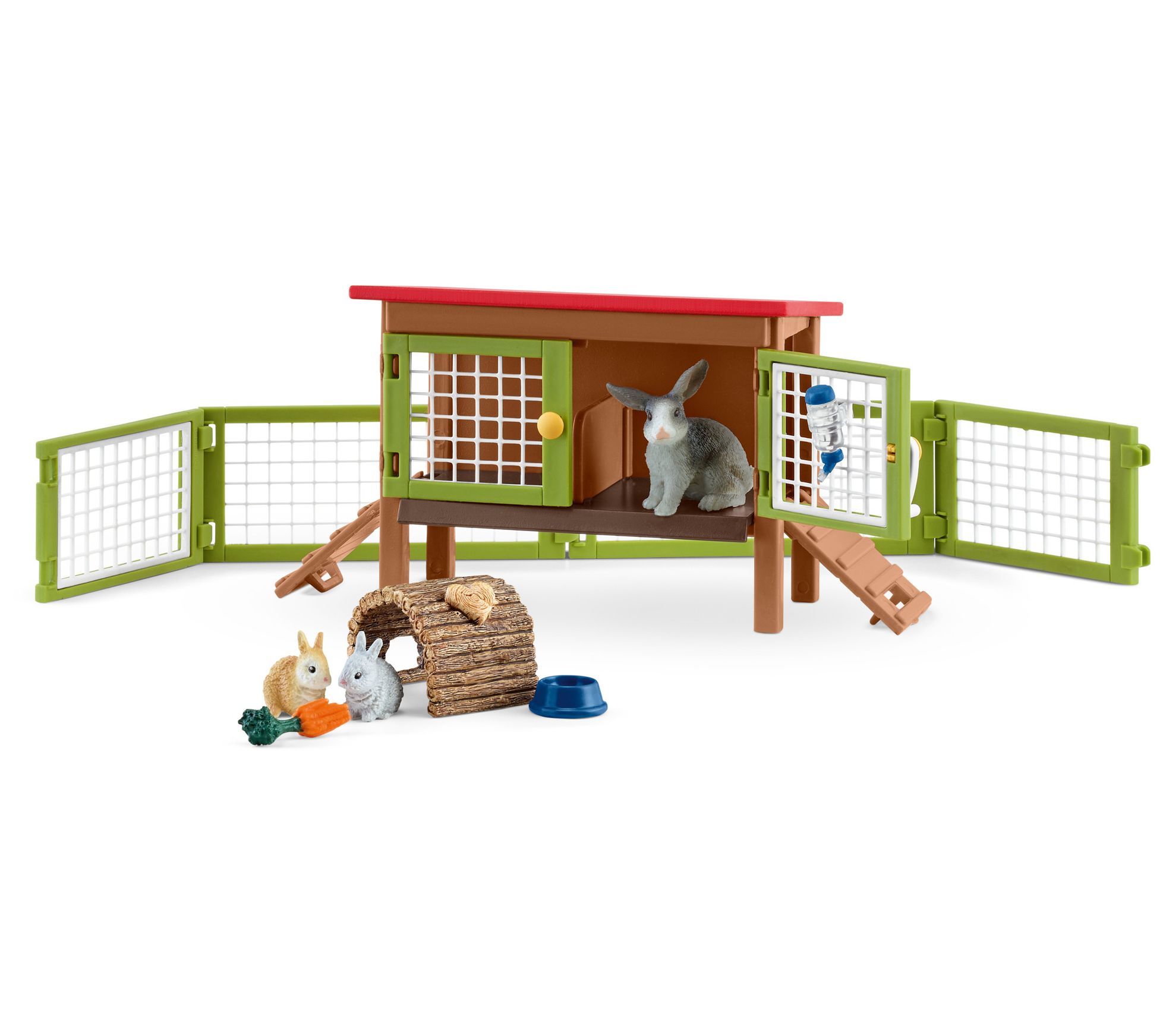 Schleich Farm World Rabbit Hutch 8 Piece Playse t