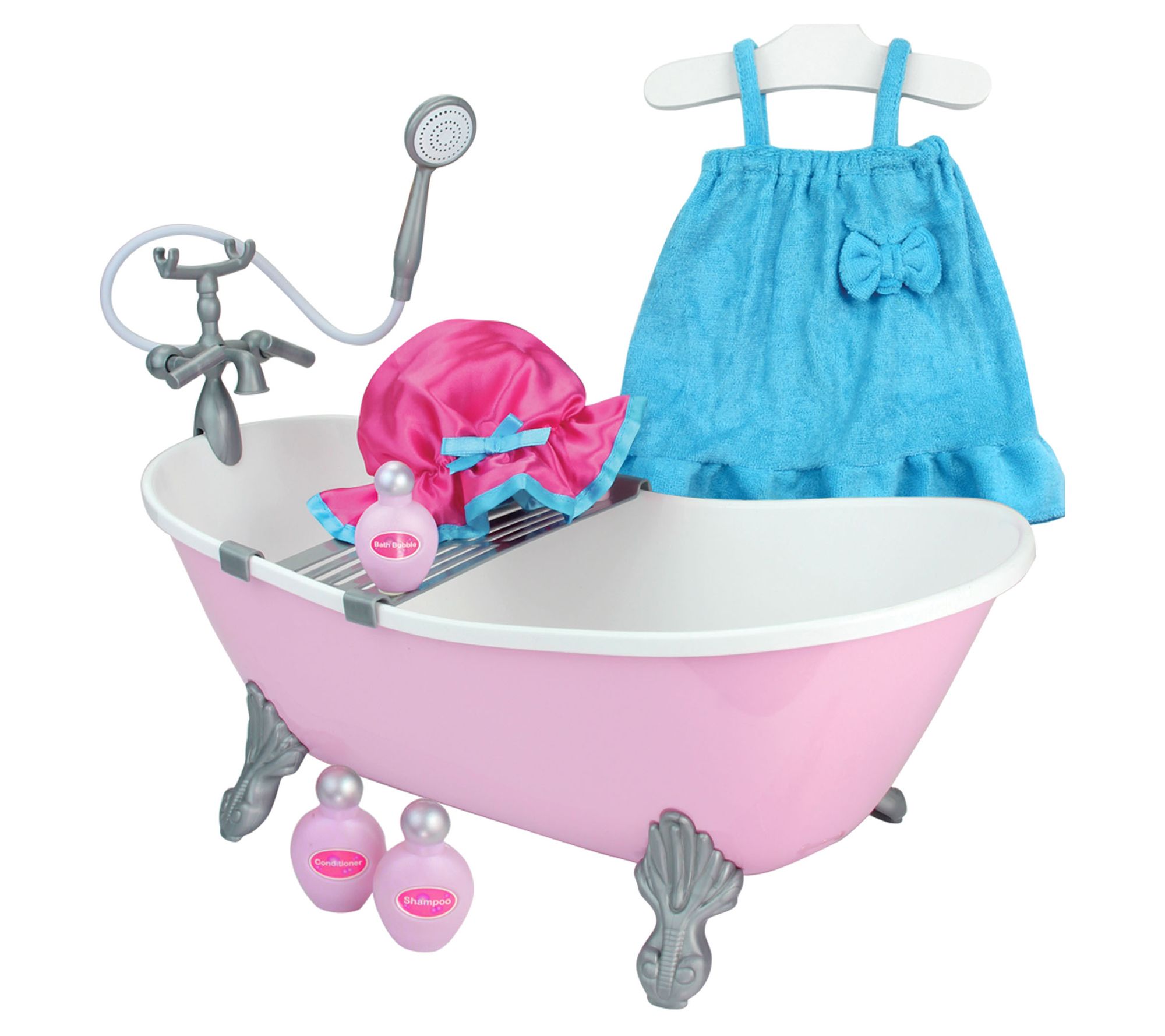 Sophia's Pink B athtub and Show er Accessories Set for 18" Dol