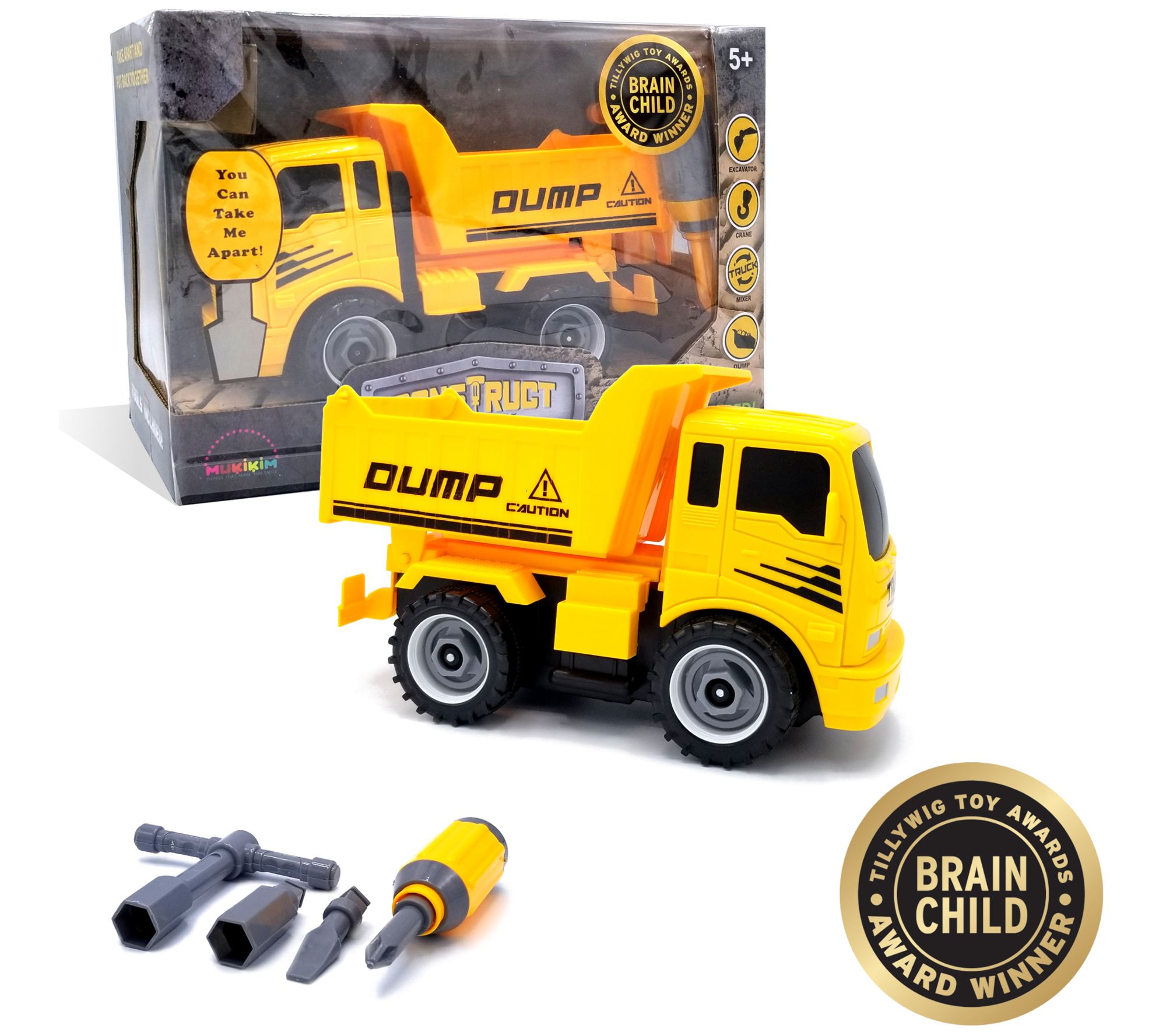 MukikiM Construct A Truck Dump Truck Toy