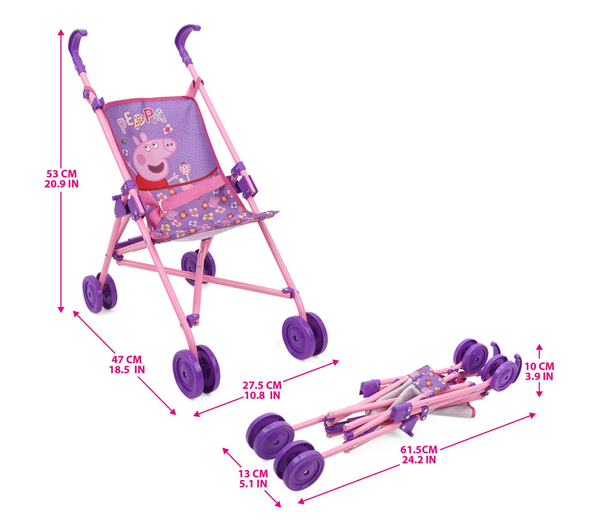 Peppa pig doll stroller hotsell