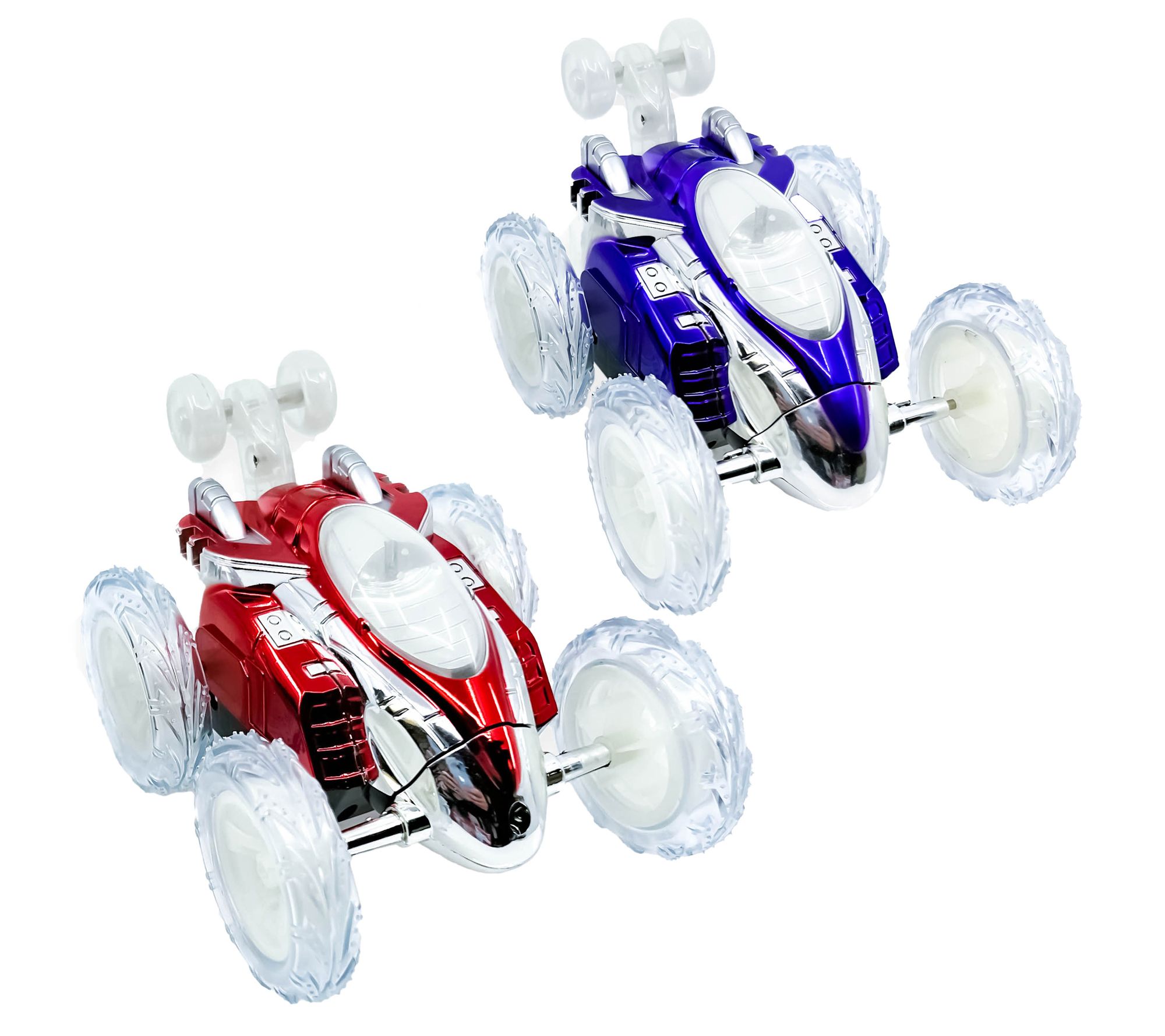 "As Is" Flipo Toys Set of 2 Chameleon R/C Stunt Cars with LED Lights