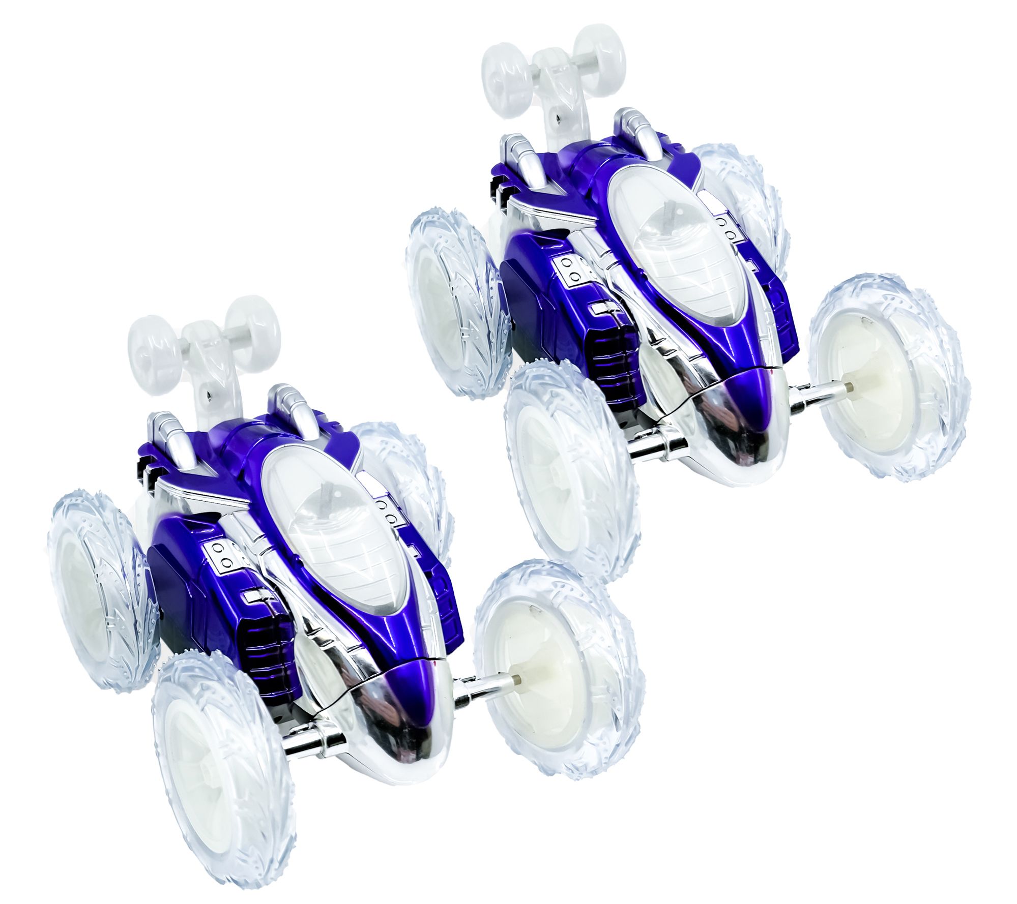 "As Is" Flipo Toys Set of 2 Chameleon R/C Stunt Cars with LED Lights