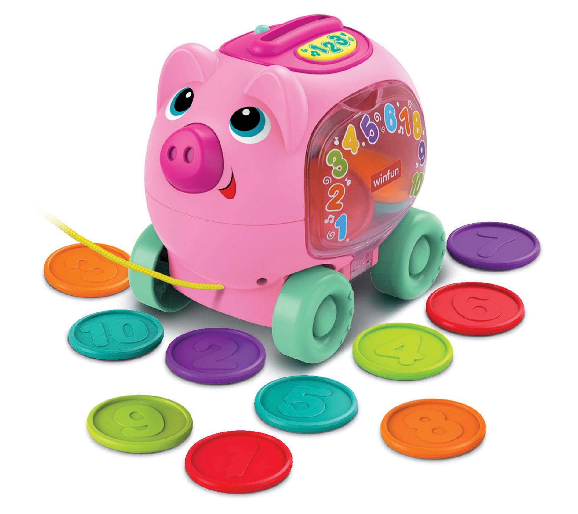 Winfun Pink Pull Along Counting Piggy