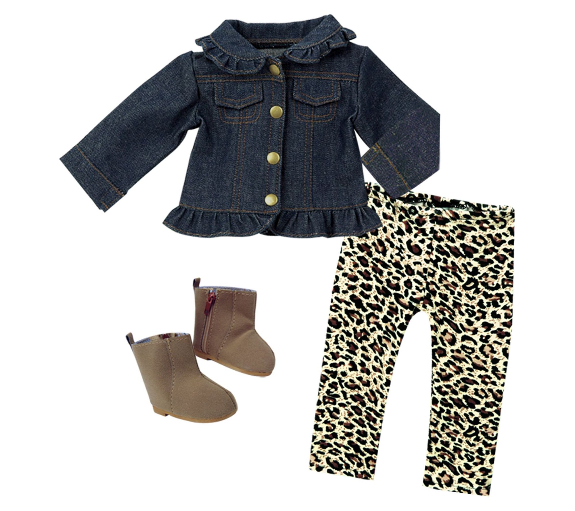Sophia's by Teamson Kids 18" Doll Ruffle AnimalPrint Outfit