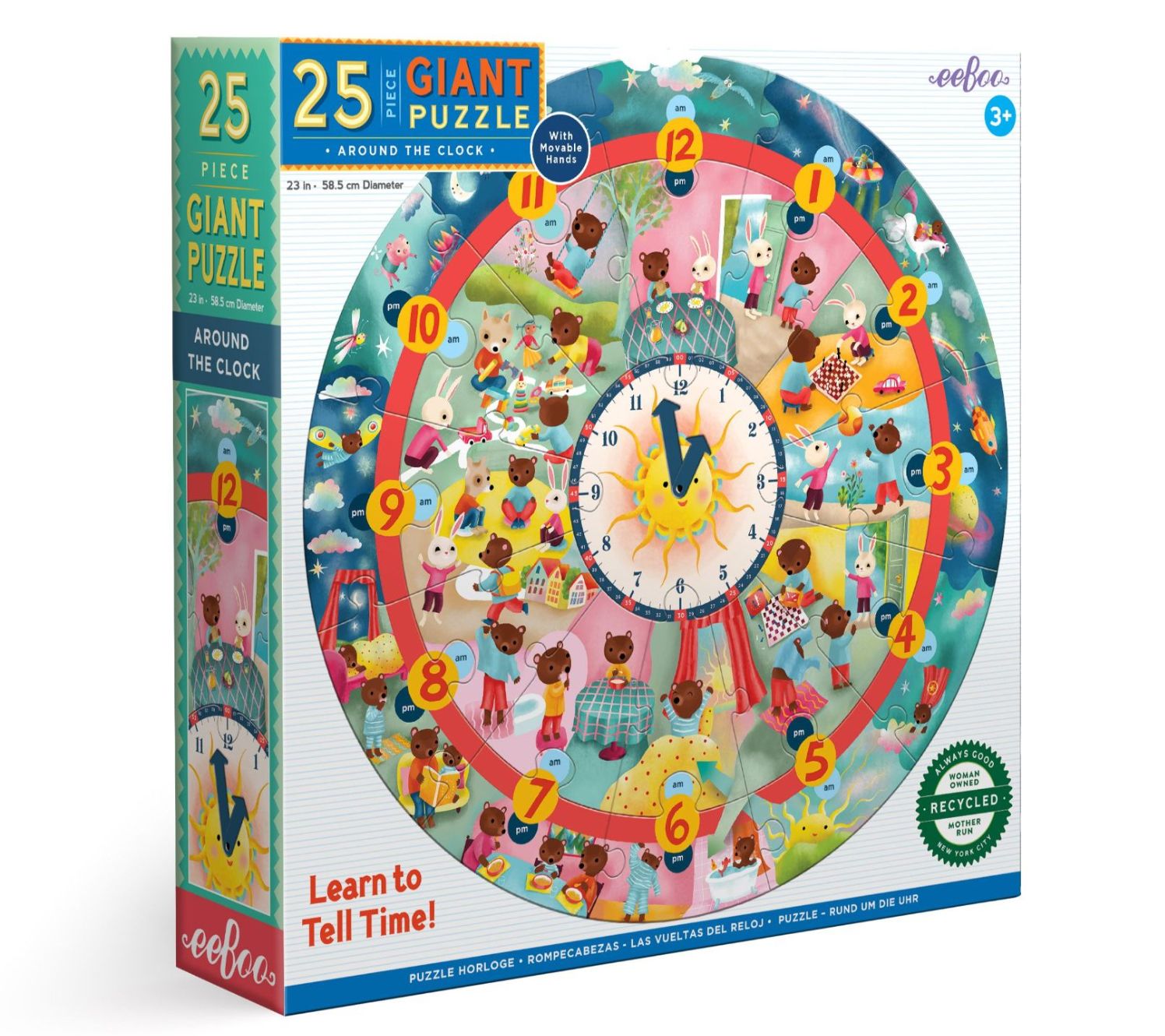 eeBoo Around the Clock Round Puzzle