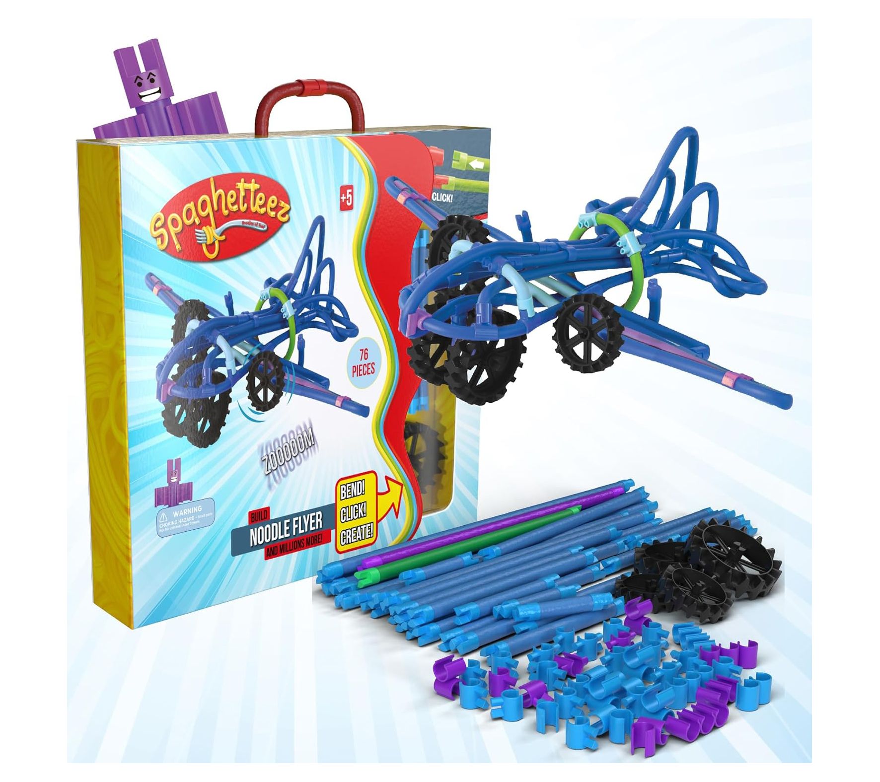 MukikiM Noodle Flyer Construction Toy 76pc