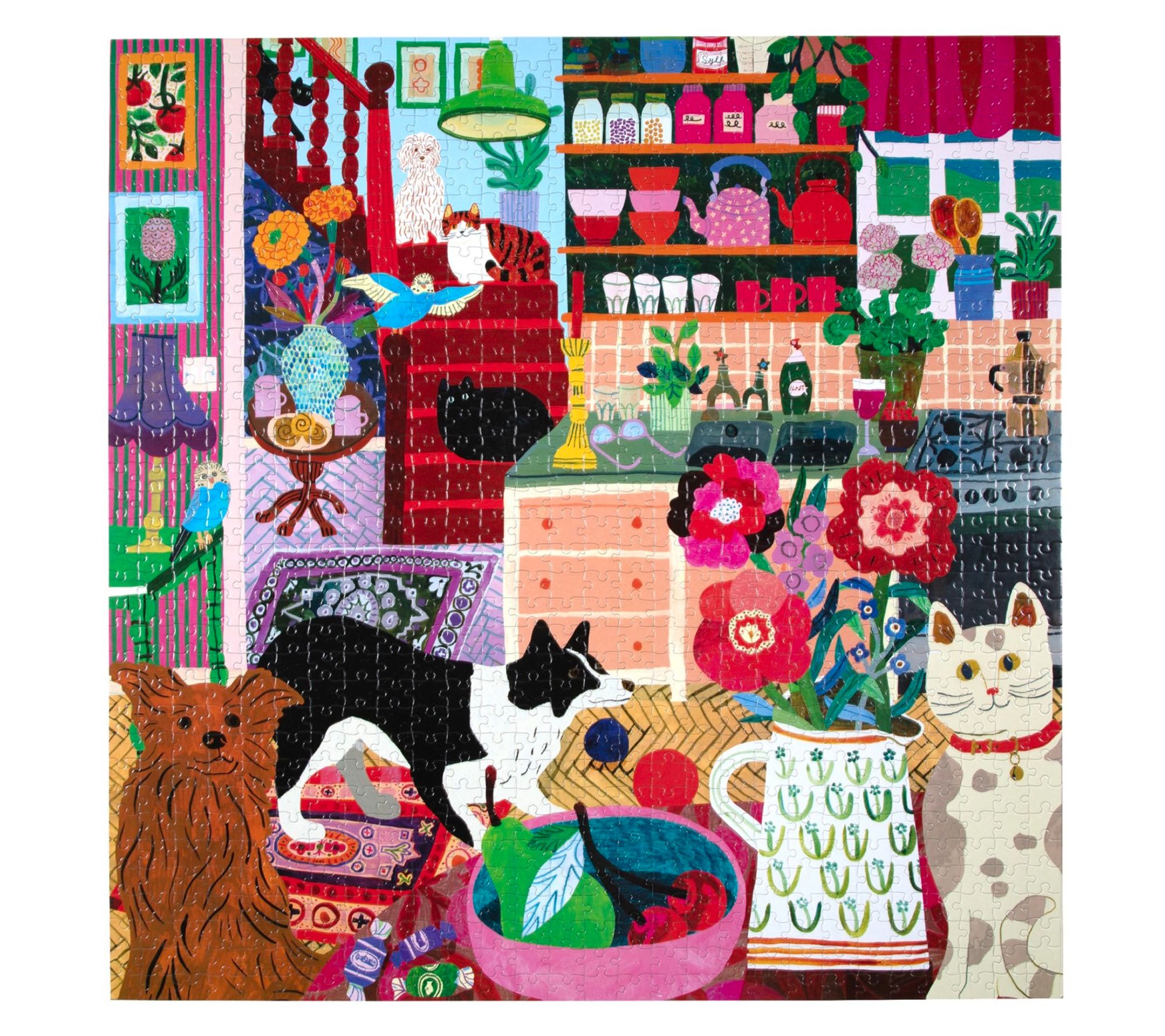 eeBoo Piece & Love Pets in the Kitchen 1000pc Jigsaw Puzzle